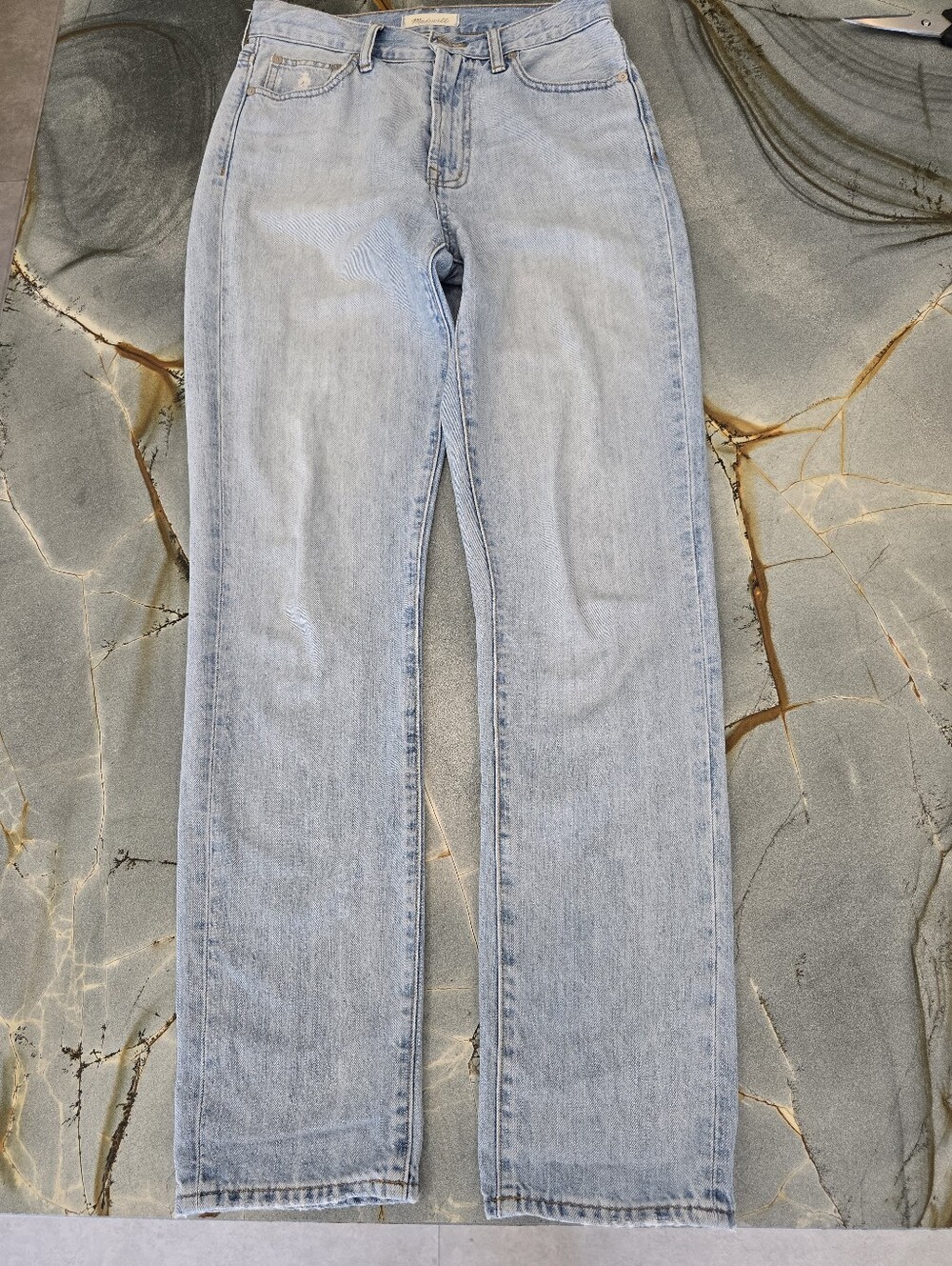 Madewell Light Wash Straight Leg Jeans Size 27 Perfect Vintage High Rise Denim